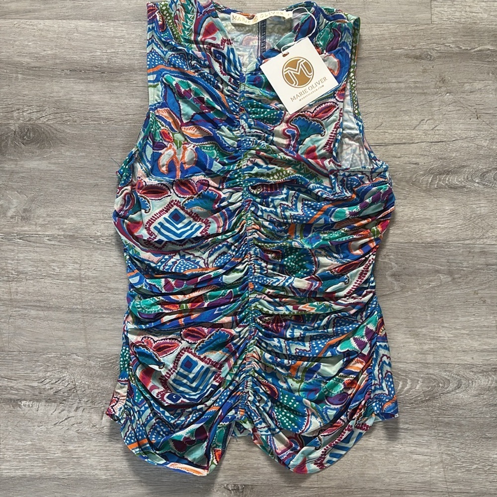 Marie Oliver Womens Meliah top Blue Sz s